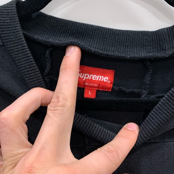 Supreme Black Patchwork Pique Tee Large - Picture 4 of 8